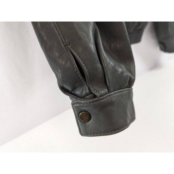 Cordovan Montreal Leather Jacket Grey w/ Red Accent Size 40 Mens Bomber Vtg - Picture 3 of 10